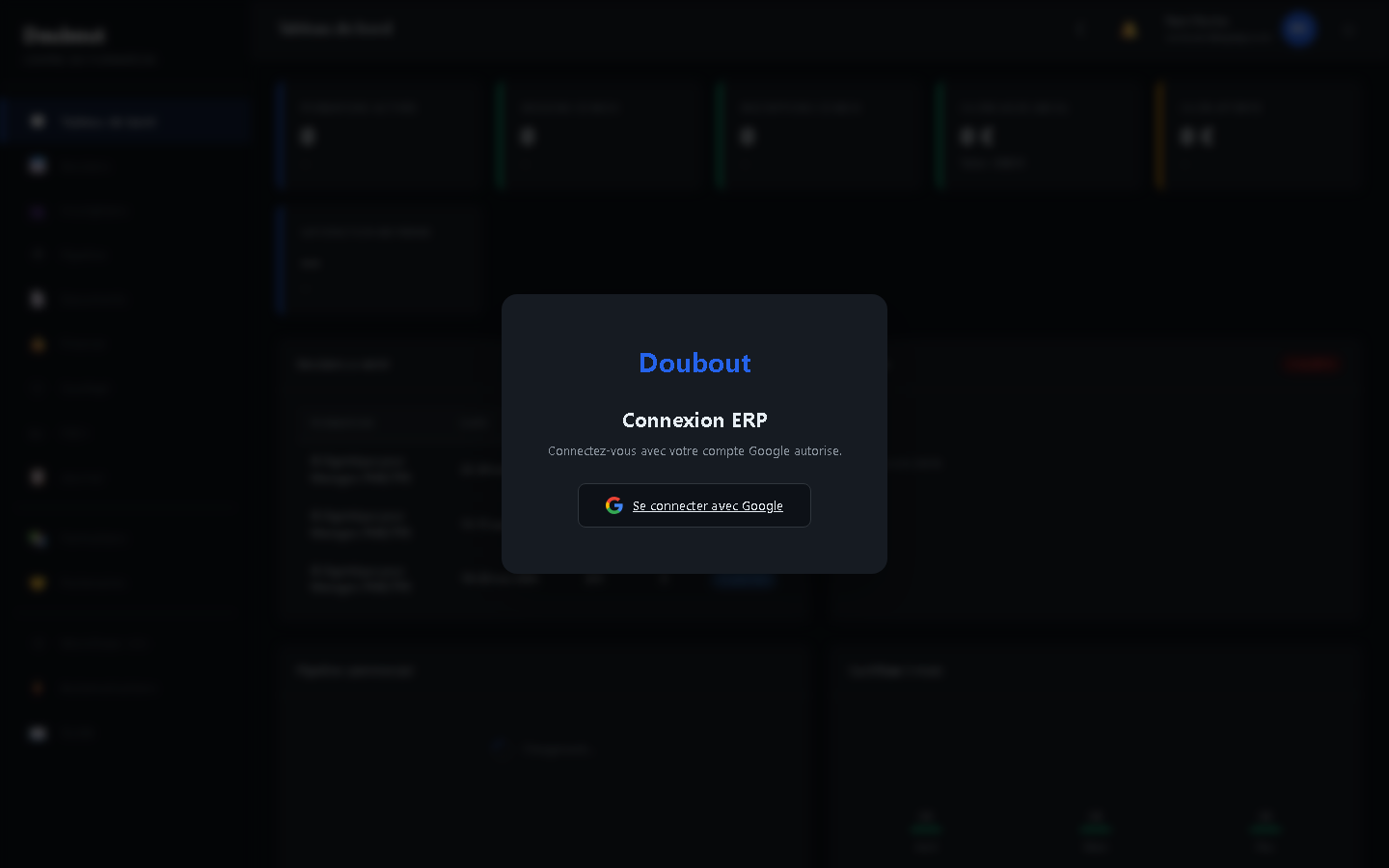 Page de connexion ERP