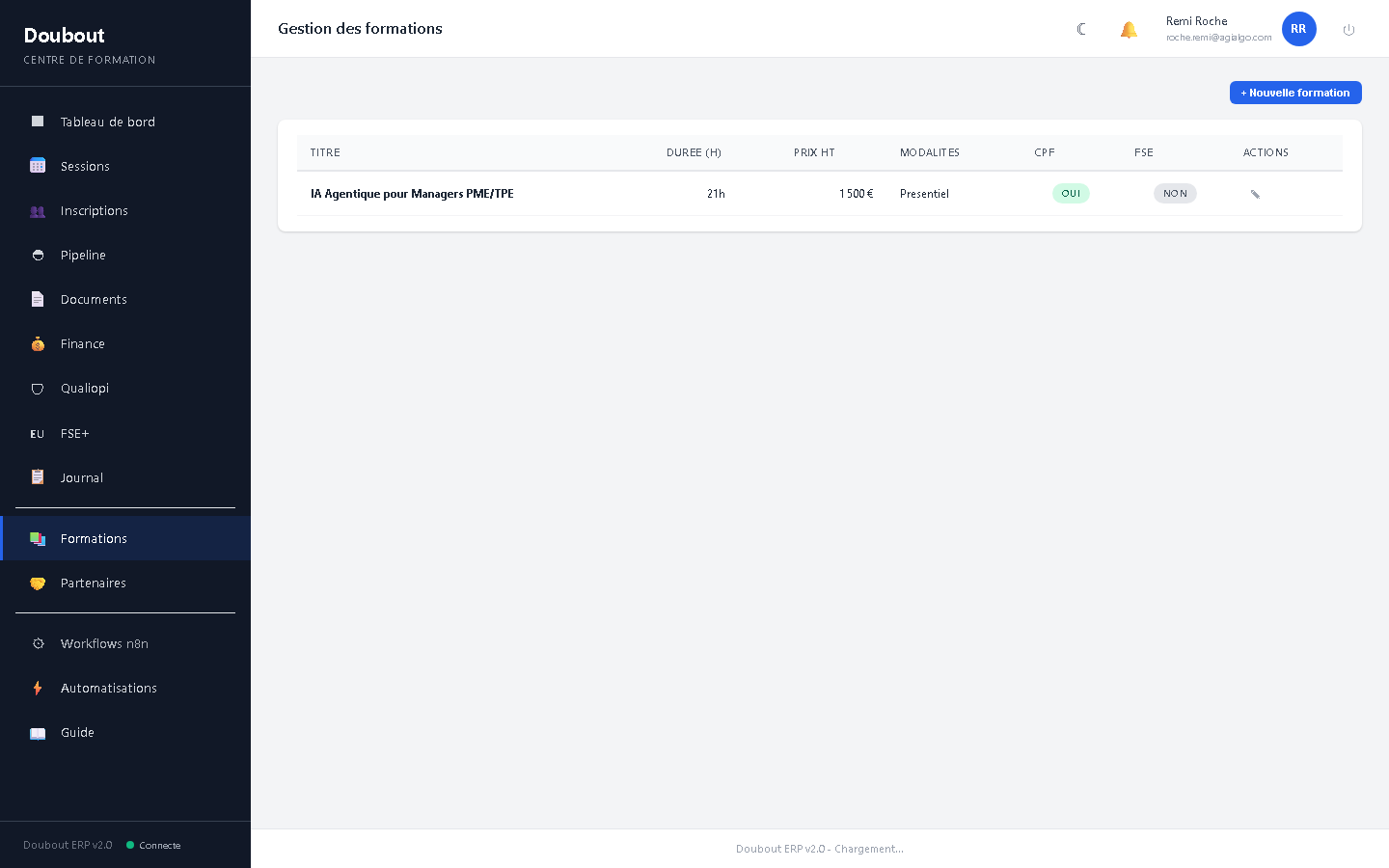 Catalogue formations